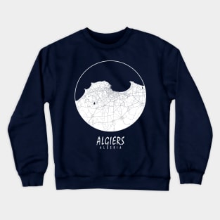 Algiers, Algeria City Map - Full Moon Crewneck Sweatshirt